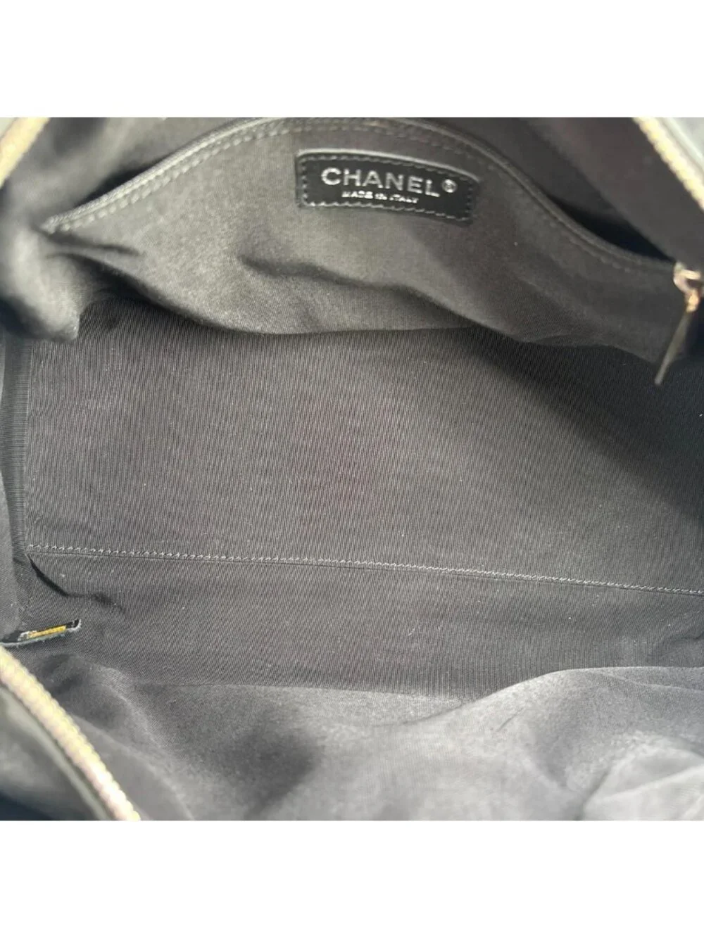 Chanel Super Chez Blanc Lambskin Mini Boston Bag Black